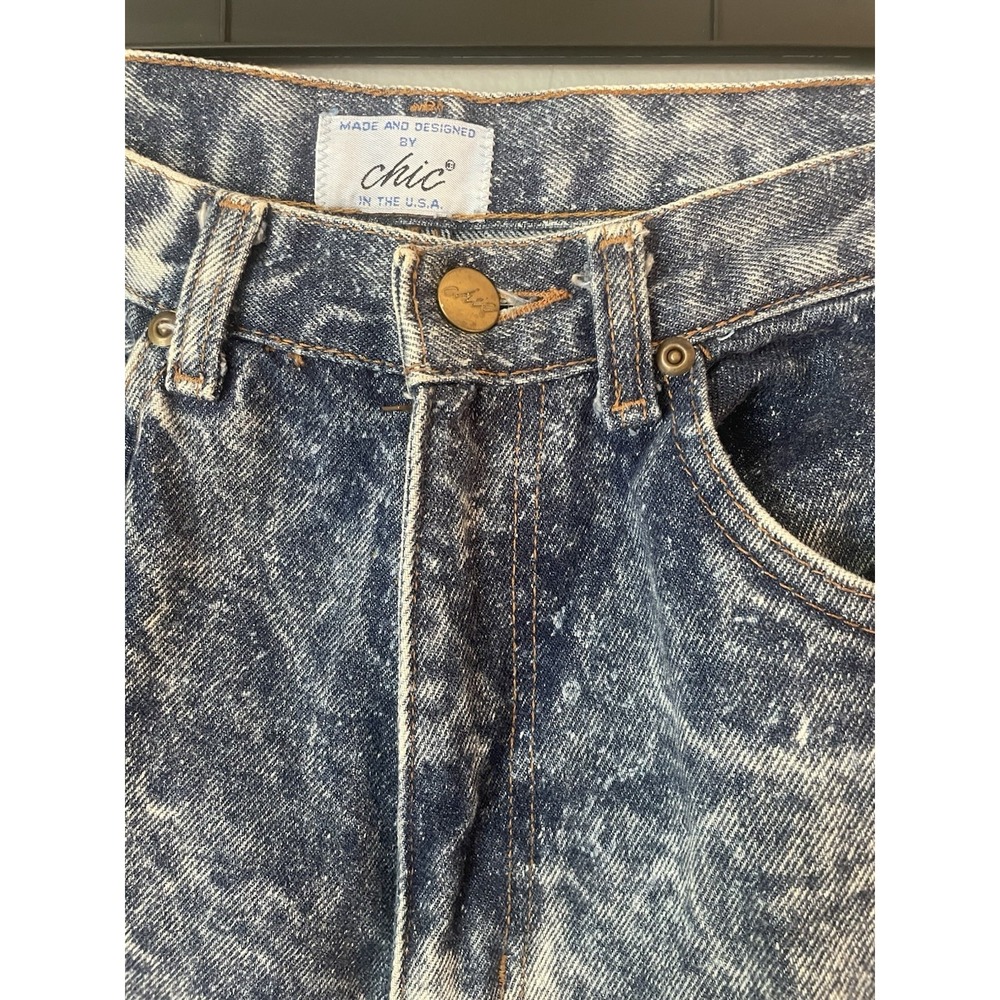 Vintage Chic Jeans Womens Size 10 Stone Wash High Rise Mom Jeans Tapered Leg 80s